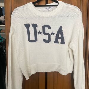 Grayson Threads White and Blue USA Sweater